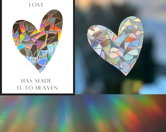 HEAVEN RAINBOW Heart Sun Catcher – Sympathy Gift, Memorial Keepsake