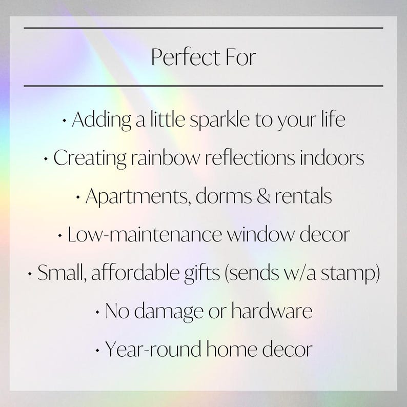 JUEGO DE ATRAPASOLES EN FORMA DE CORAZÓN, calcomanía atrapasol, pegatina para crear arcoíris, adhesivo para ventana con prisma de arcoíris, prisma de arcoíris, juego de 3 imagen 8