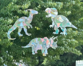 Dinosaur Suncatcher Set, Rainbow Maker Window Clings (Set of 3)