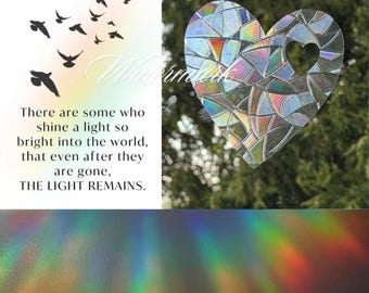 HEART WITHIN Child loss Sympathy Funeral Memorial Gift - Rainbow Sun Catcher Daily Remembrance consolation grief loss of child