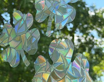 Shamrock Suncatcher, Prismatic Vinyl, St. Patrick's Day Window Cling