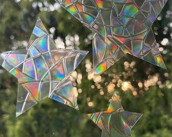 Star Suncatcher Set, Rainbow Prism Window Clings, Car Decor