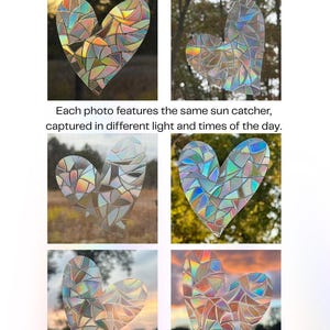JUEGO DE ATRAPASOLES EN FORMA DE CORAZÓN, calcomanía atrapasol, pegatina para crear arcoíris, adhesivo para ventana con prisma de arcoíris, prisma de arcoíris, juego de 3 imagen 10