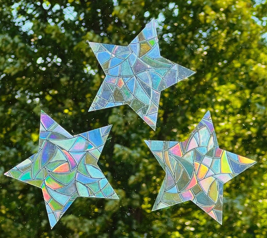 25 2” STAR SUN CATCHERS for Windows, Sun Catcher Decal, Rainbow Maker ...