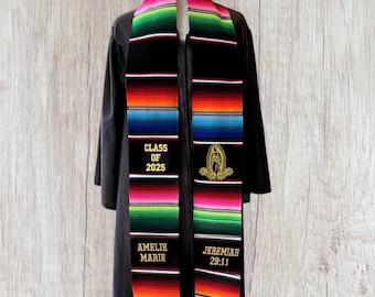 Mexican Graduation Stole,Personalized Mexican Graduation Stole,Mexican Serape Stole,Graduation Sash,Mexican Class of 2026 Stole,mexican sash
