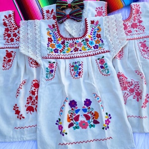 Handmade Embroidered Mexican Baby Dress, Fiesta Outfit