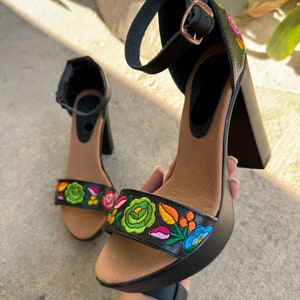 Ankle strap heels, Mexican huarache wedges, Mexican heels, Mexican wedges, Leather heels, Mexican huarache wedges, Mexican wedge sandals,