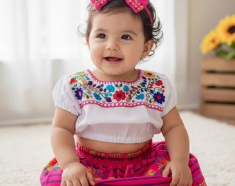 Baby girl mexican outfit/ Sarape outfit for baby/ fiesta uno set/ baby bloomers/ mexican dress for baby girl/ cinco de mayo dress for baby