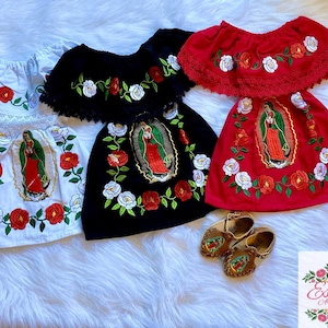Virgencita de Guadalupe baby dress- little girl dress/our Lady of Guadalupe baby dress/virginita baby dress/virgencita dress