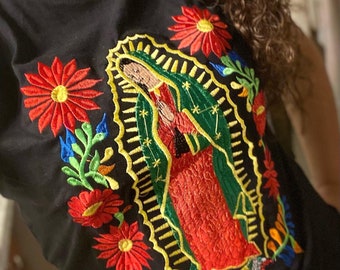 Playera  Virgen de Guadalupe//blusa mexicana virgencita de Guadalupe