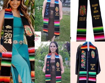 Floral Embroidered Sarape Mexican Graduation Stole.Graduation stash. Mexican graduation stash. graduation stole .Class of 2024. Floral stole