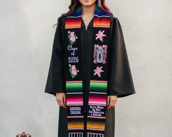 Mexican Graduation Stole,Personalized Mexican Graduation Stole,Mexican Serape Stole,Graduation Sash,Mexican Class of 2026 Stole,mexican sash