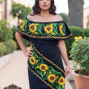 etsy mexican embroidered dress Mexican Embroidered Dress