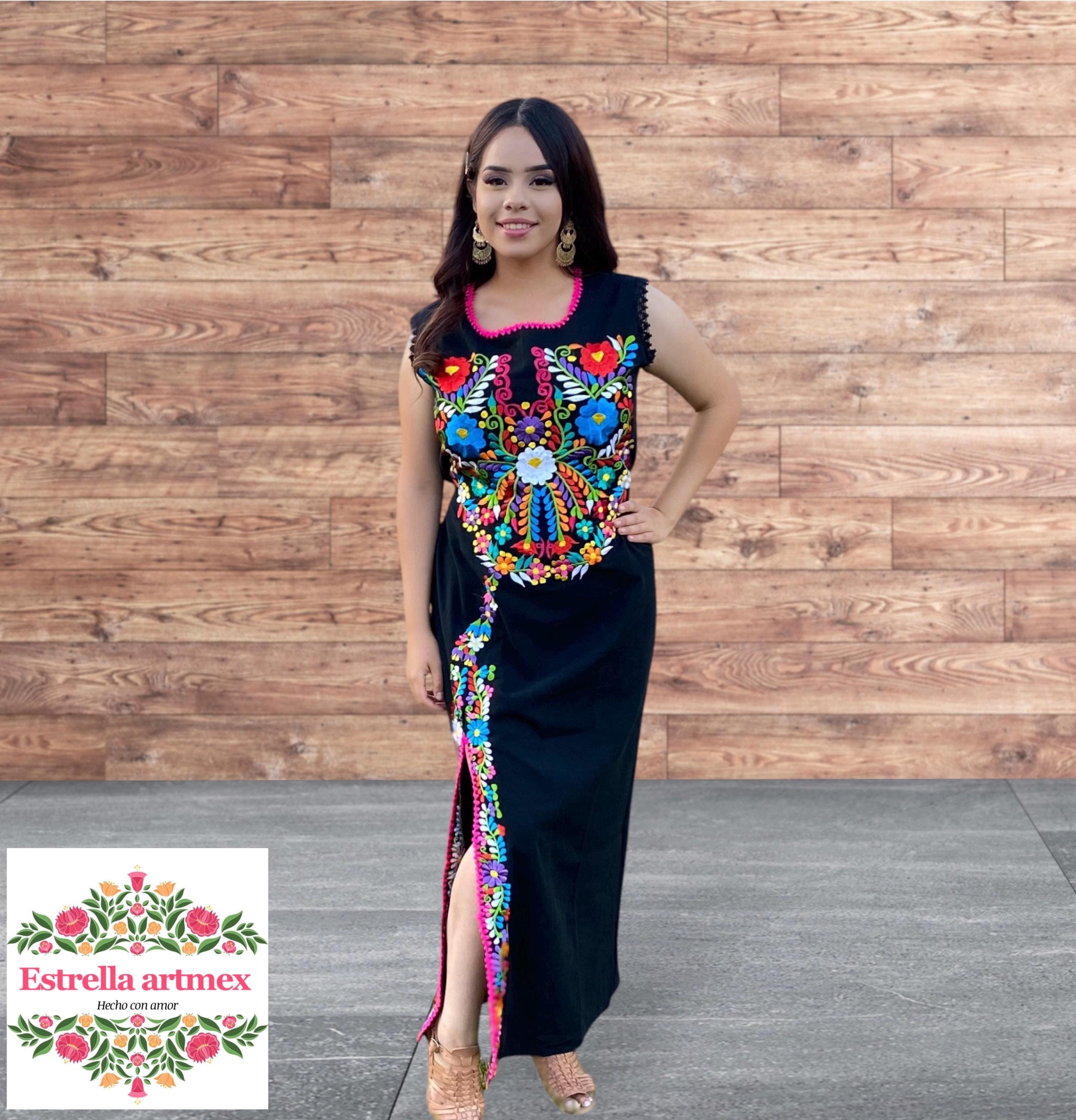 Traditional Plus Size Mexican Peasant Dress Embroidered Mexican Dress, Off  The Shoulder Dress, Mexican Dress, Mexican