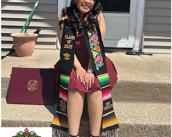 Personalized Mexican Graduation Stole, Class of 2026, Graduation Stole, Mexican Sarape Graduation Stole, Personalized Stole
