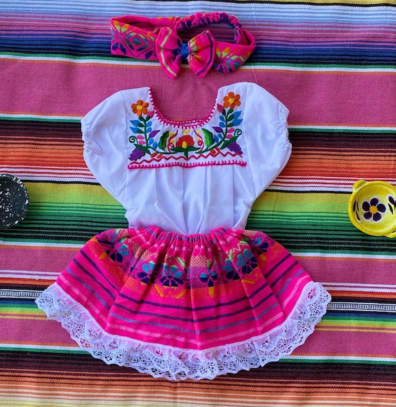 estrellaartmex Baby Girl Mexican Outfit/ Sarape Outfit for Baby/ Fiesta Uno Set/ Baby bloomers/ Mexican Dress for Baby Girl/ Cinco de Mayo Dress for Baby