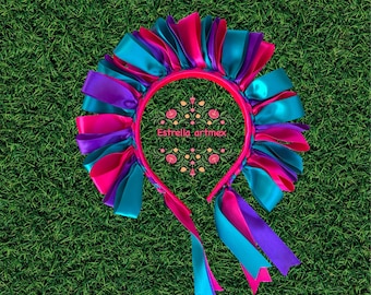 Diadema de muñeca mexicana hecha a mano - Diadema de muñeca Lele única en su tipo - Accesorio para fotos de fiesta