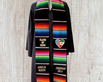 Mexican Graduation Stole,Personalized  Graduation Stole,Mexican Serape Stole,Graduation Sash,Mexican Class of 2026 Stole,USA/puerto rico