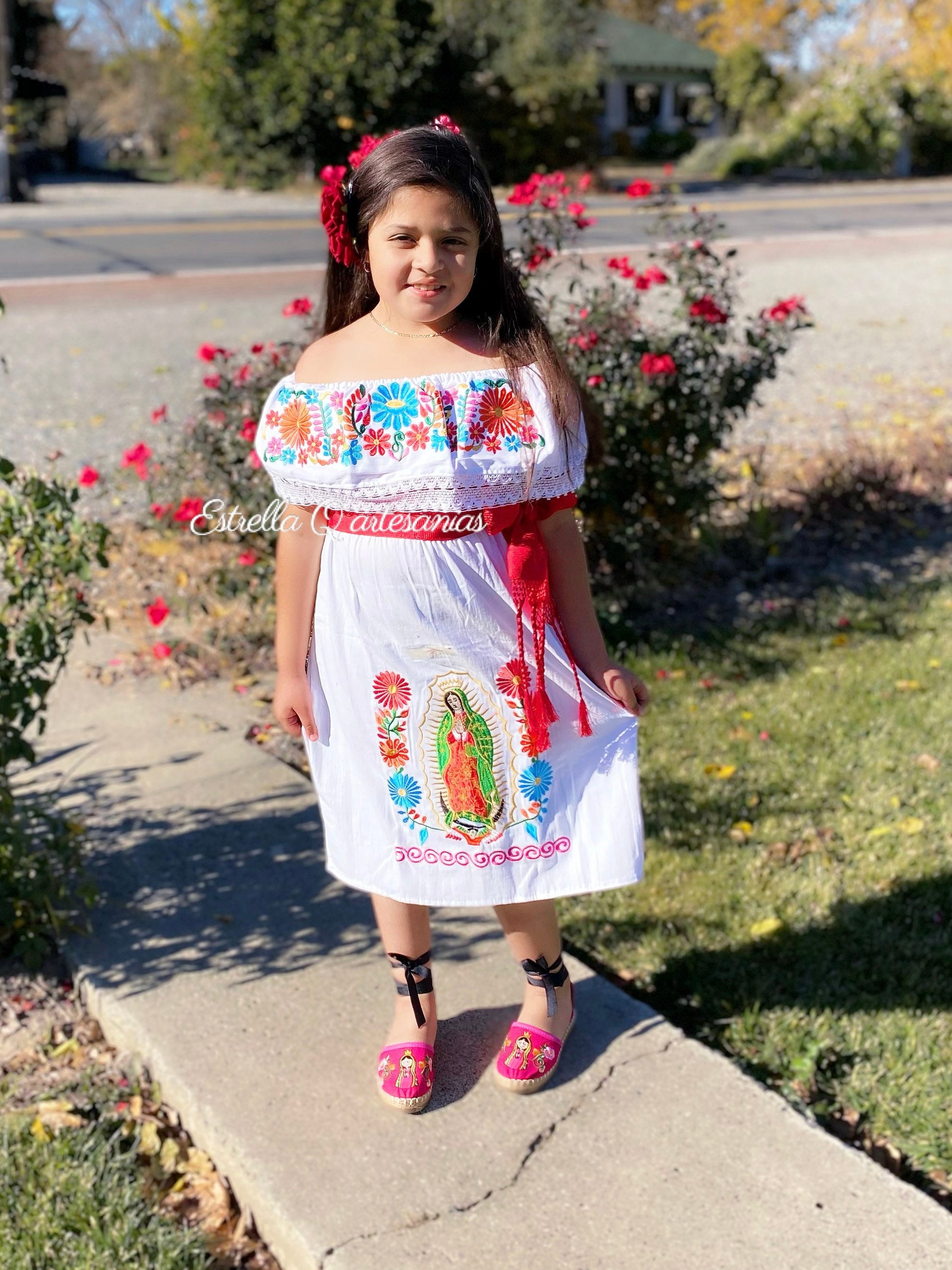 Vestido Virgen De Guadalupecampesina Guadalupe Para Niñas - Etsy UK