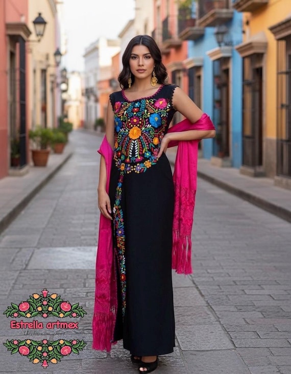 Women Embroidered Mexican Dress/Mexican Wedding Dress/Mexican Party Dress/Cinco de Mayo Dress/Embroidered Mexican Dress/Traditional Dress
