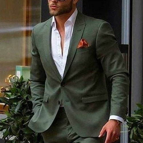 Men Suit Dark Green Wedding Suit Groom Wear Suit 3 Piece Suit - Etsy