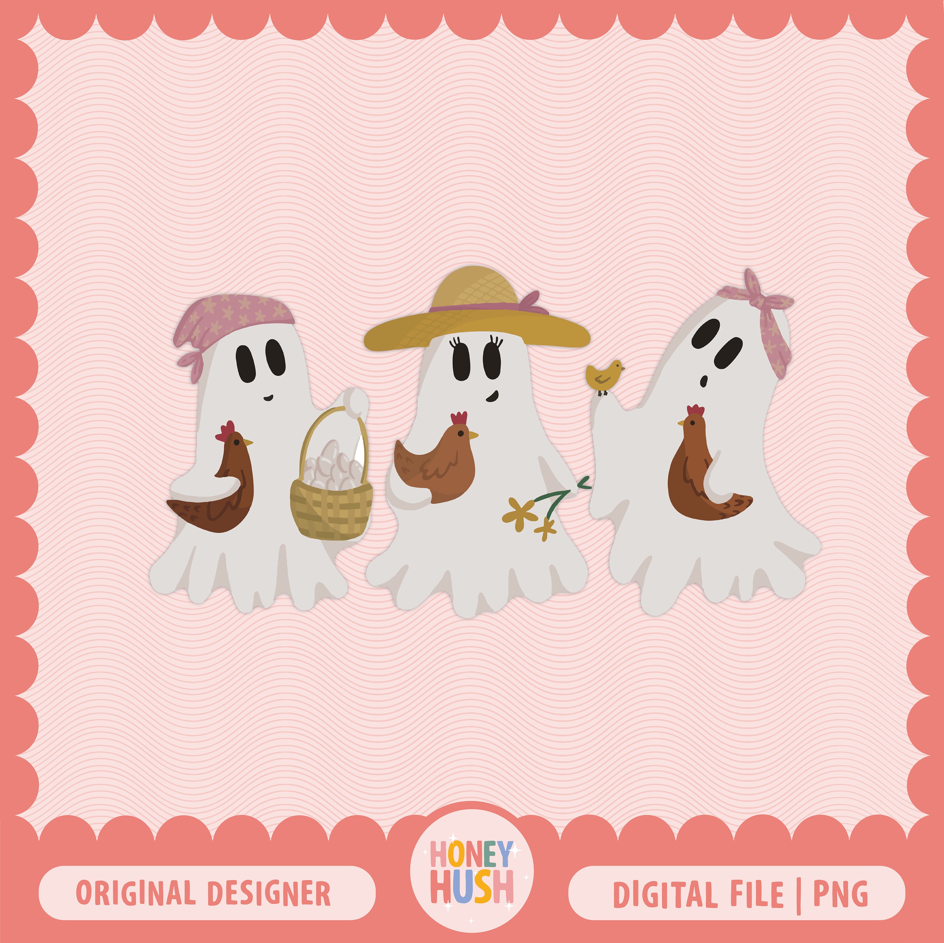 Homesteader Ghosts PNG Cute Chicken Halloween File - Etsy