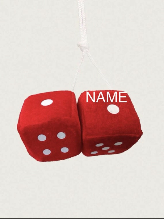 Personalised fluffy on sale dice for car