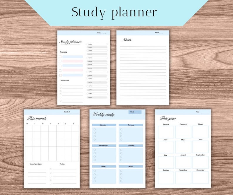 Student Study Planner Printable Planner College Student - Etsy