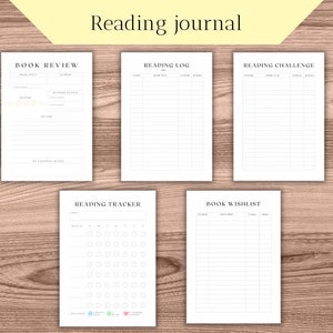 Reading journal, digital reading planner, goodnotes journal, book review, reading tracker, reading challenge, reading log, wishlist