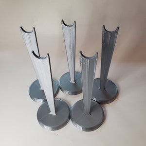 Doll Stands - set of FIVE Silver for 11-12 inch Fashion Dolls and Action Figures - 3D Printed Plastic