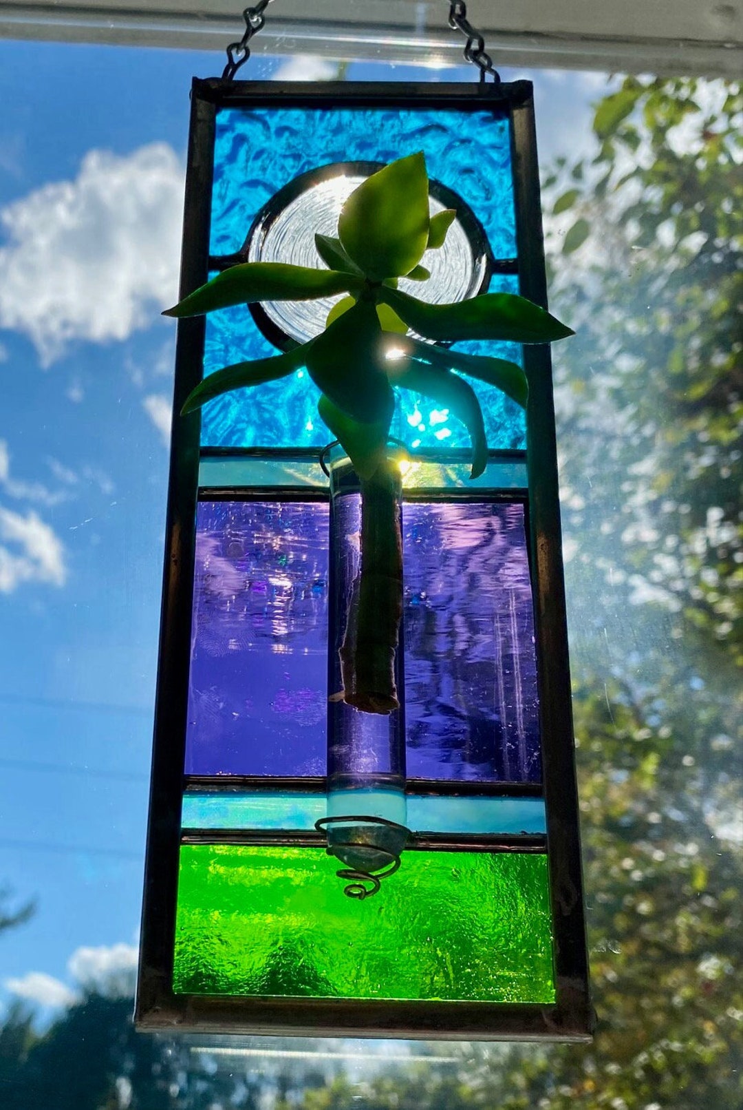 Stained Glass Window Panel With Propagation Station - Etsy