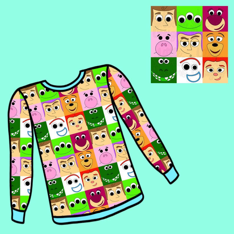 Toy Story Faces Patchwork Seamless Pattern / Surface Pattern / Digital ...