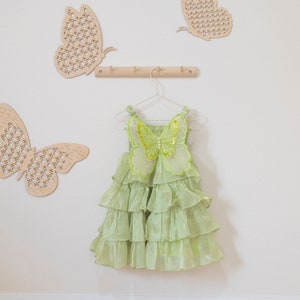 Tinkerbell Dress for toddler Girl, Butterfly Dress for Little Girl, Flower Girl Tutu Dress, Pretend Play Princess Dress, Easter Gift
