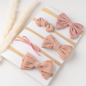 Set of 5 Beautiful Pink Baby Headbands Pack of 5 Baby Girl Hair Bows Infant Top Knot Baby Shower Gift Toddler Bows Newborn Hair Accessories