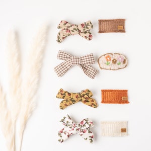 Toddler Hair Clips, Baby Hair Clip with Bow, Kids Hair Accessories, Baby Shower Gift, Hair Bow Clips, Baby Girl Bows, Boho Baby Bow Set of 2