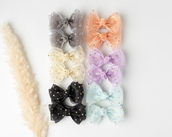 Hair Clips with Bows, Toddler hair clips, Baby hair bow clip, Hair Clips for Girls, Kids Hair Accessories, Children Hair Clips, Sheer Bows