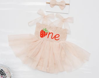 Berry First Birthday Dress, Strawberry ONE Cake Smash Outfit
