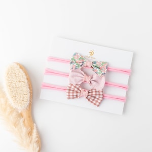 Easter Baby Bow Headbands, Newborn Bows Set, Toddler Headbands, Nylon Headbands with Bows, Baby Headband Set, Infant Bows, Baby Girl Bow Set
