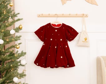 Générique Robe De Princesse Noel Fille,Robe Rouge Chapeau