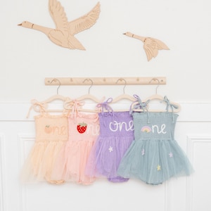 Custom Name Baby Tutu Dress, First Birthday Outfit Girl, Hand Embroidery Birthday Romper, Smash Cake Outfit, 1st Birthday Dress, Baby Shower