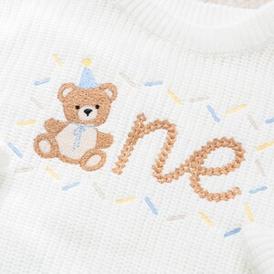 Bear First Birthday Boy Sweater, Beary 1st Birthday sweatshirt, Personalized Cake Smash Outfit image 6