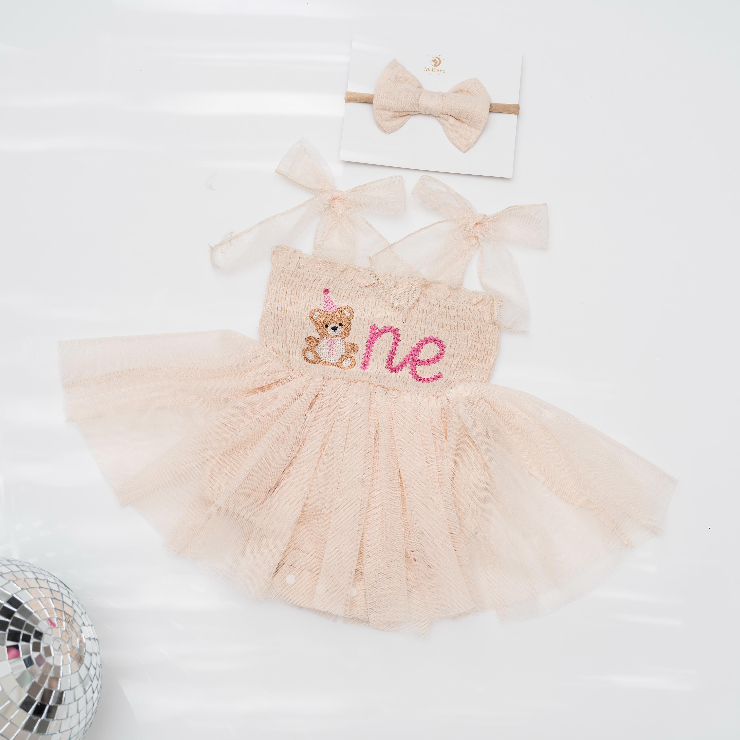 olive green birthday dress Peach Shade Pleated Frock main image 1
