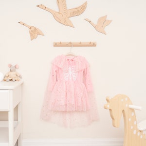 Halloween Skeleton Toddler Dress, Cute Skeleton Outfit, Tutu Skirt, Pink Skeleton Baby Dress, Halloween Costume for Girl, Trick or Treat