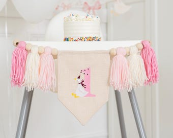 Silly Goose First Birthday Highchair Banner Tassel Garland, 1st Birthday Party Decor Cake Smash High Chair Banner, Birthday Photo Prop