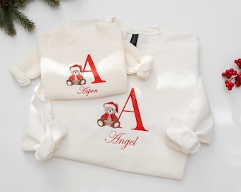 Mommy and Me Personalized Christmas sweaters, Embroidered Family Matching Sweatshirt