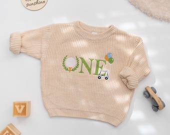 Hole in One First Birthday Boy Sweater, Golf 1st Birthday sweatshirt, Personalized Cake Smash Outfit