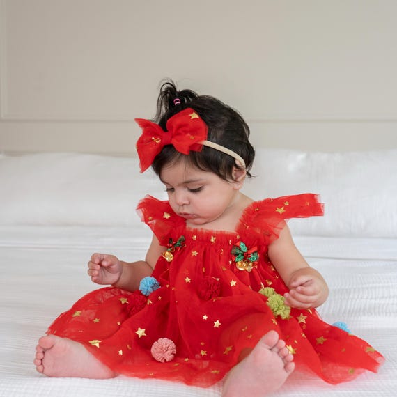 white christmas dresses Princess Dress/Girls Holiday Dresses/Baby Girl Christmas Dress – The Dress  Kingdom main image 1