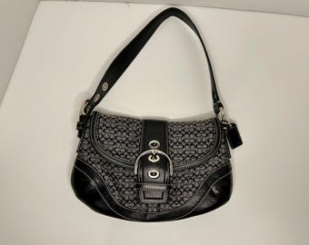 Coach Vintage Soho Bleecker Black Buckle Flap Shoulder Bag - Etsy