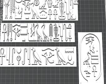 Hieroglyphic stamp for clay STL files