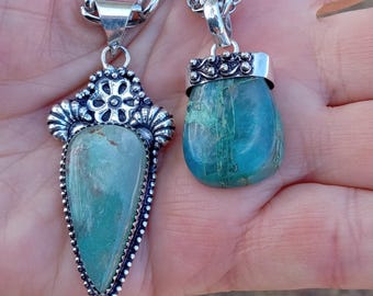 Natural Quantum Quatrro Pendant 925 Sterling Silver Plated Sturdy Stainless Chain 836